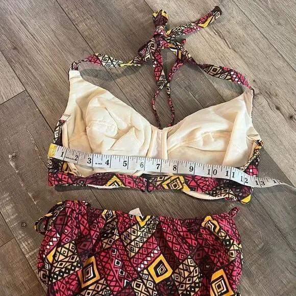 Vintage Swim Bali Two Piece
Bikini Pink & Yellow Halter Top
High Waisted Bottoms - Picture 5 of 7